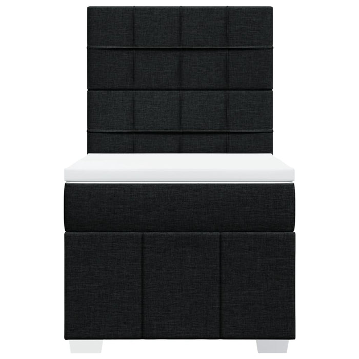 Pat box spring cu saltea, negru, 100x200 cm, textil - WALTI WALTI