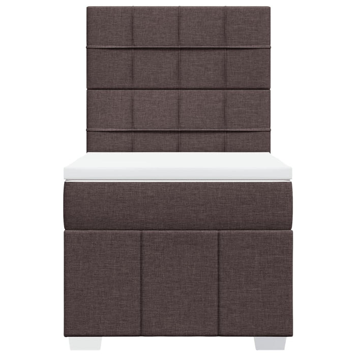 Pat box spring cu saltea, maro închis, 100x200 cm, textil - WALTI WALTI