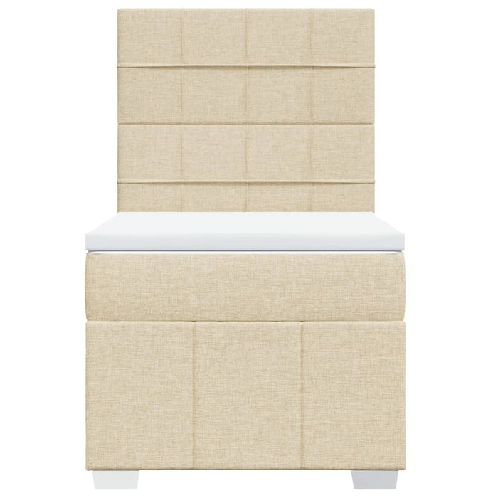 Pat box spring cu saltea, crem, 100x200 cm, textil - WALTI WALTI