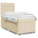Pat box spring cu saltea, crem, 100x200 cm, textil - WALTI WALTI