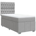 Pat box spring cu saltea, gri deschis, 100x200 cm, textil - WALTI WALTI