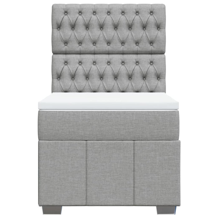 Pat box spring cu saltea, gri deschis, 100x200 cm, textil - WALTI WALTI