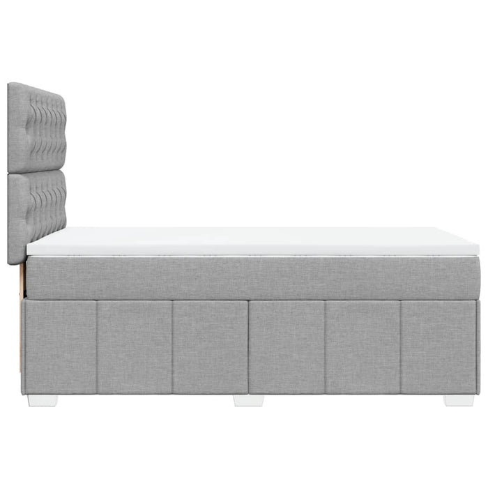 Pat box spring cu saltea, gri deschis, 100x200 cm, textil - WALTI WALTI