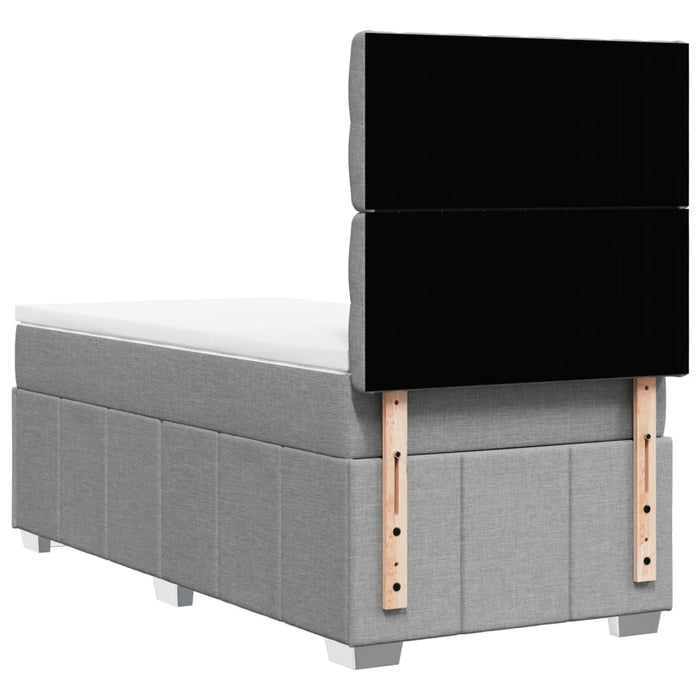 Pat box spring cu saltea, gri deschis, 100x200 cm, textil - WALTI WALTI