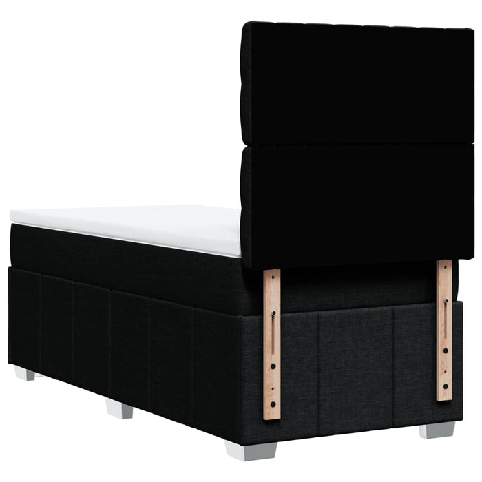 Pat box spring cu saltea, negru, 100x200 cm, textil - WALTI WALTI