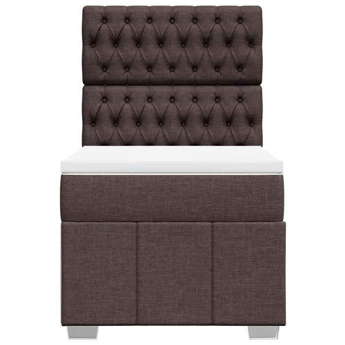 Pat box spring cu saltea, maro închis, 100x200 cm, textil - WALTI WALTI