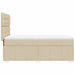 Pat box spring cu saltea, crem, 100x200 cm, textil - WALTI WALTI