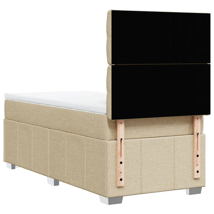 Pat box spring cu saltea, crem, 100x200 cm, textil - WALTI WALTI