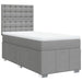 Pat box spring cu saltea, gri deschis, 100x200 cm, textil - WALTI WALTI