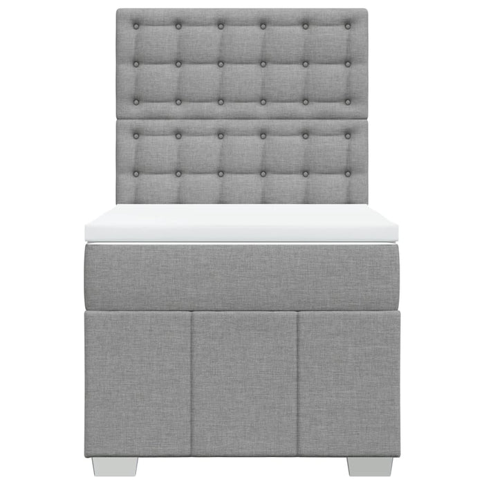 Pat box spring cu saltea, gri deschis, 100x200 cm, textil - WALTI WALTI