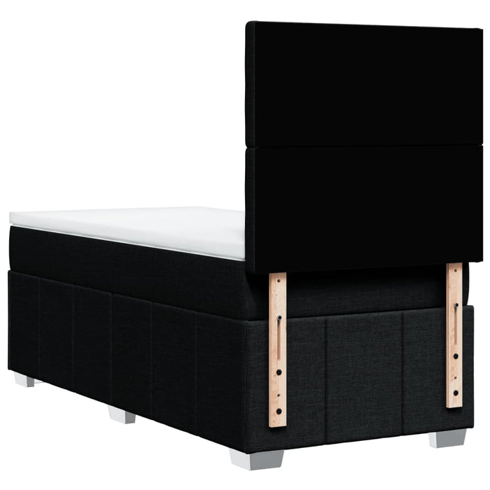 Pat box spring cu saltea, negru, 100x200 cm, textil - WALTI WALTI