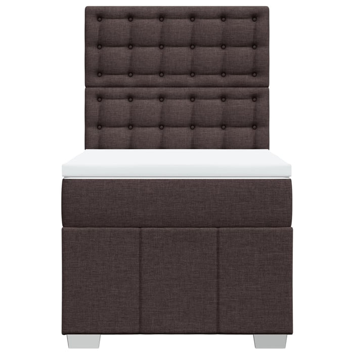 Pat box spring cu saltea, maro închis, 100x200 cm, textil - WALTI WALTI