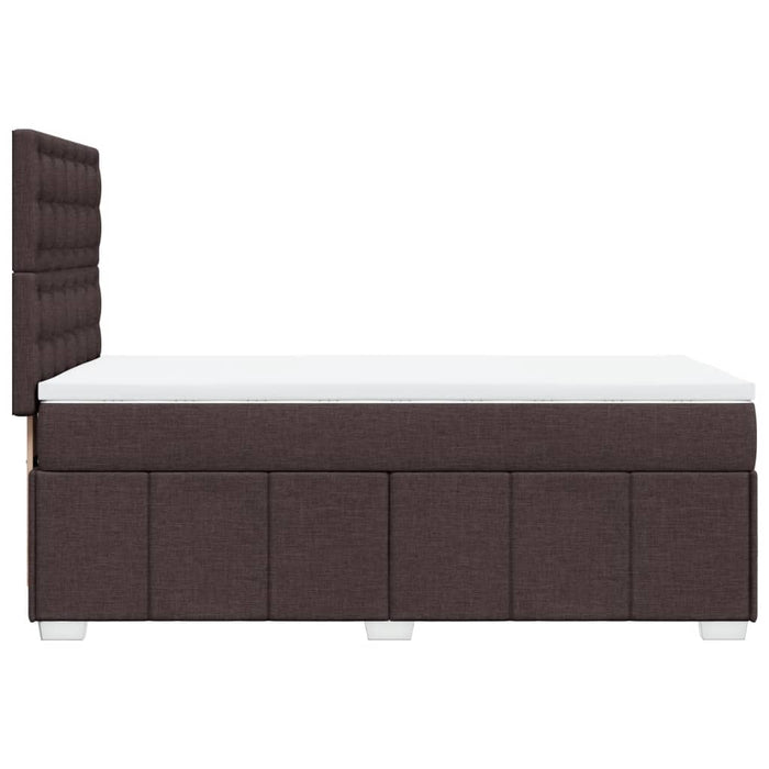 Pat box spring cu saltea, maro închis, 100x200 cm, textil - WALTI WALTI