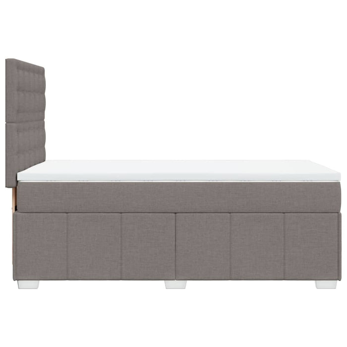 Pat box spring cu saltea, gri taupe, 100x200 cm, textil WALTI