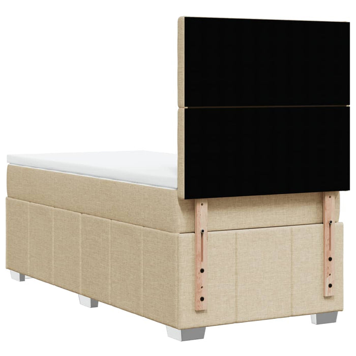 Pat box spring cu saltea, crem, 100x200 cm, textil - WALTI WALTI