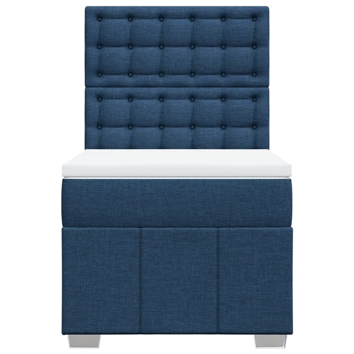 Pat box spring cu saltea, albastru, 100x200 cm, textil - WALTI WALTI