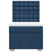 Pat box spring cu saltea, albastru, 100x200 cm, textil - WALTI WALTI