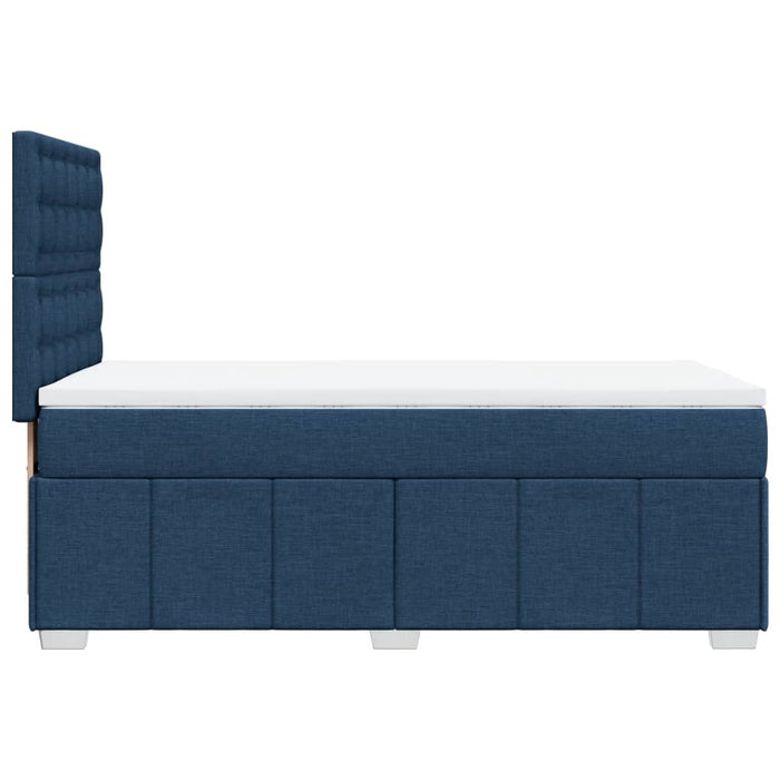 Pat box spring cu saltea, albastru, 100x200 cm, textil - WALTI WALTI