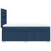 Pat box spring cu saltea, albastru, 100x200 cm, textil - WALTI WALTI