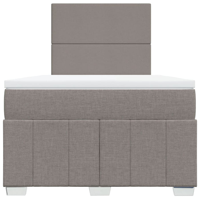 Pat box spring cu saltea, taupe, 120x190 cm material textil - WALTI WALTI