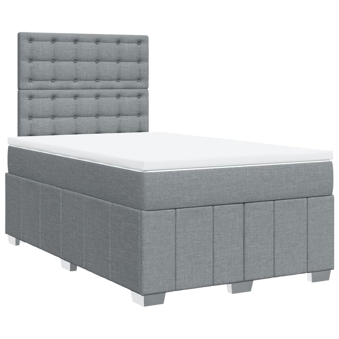 Pat box spring cu saltea, gri deschis, 120x190 cm, textil - WALTI WALTI