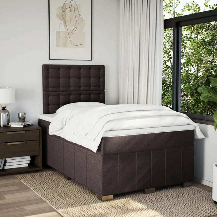Pat box spring cu saltea, maro închis, 120x190 cm, textil - WALTI WALTI