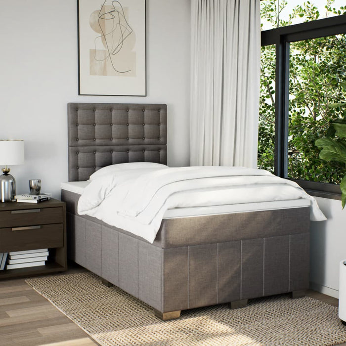 Pat box spring cu saltea, taupe, 120x190 cm material textil - WALTI WALTI