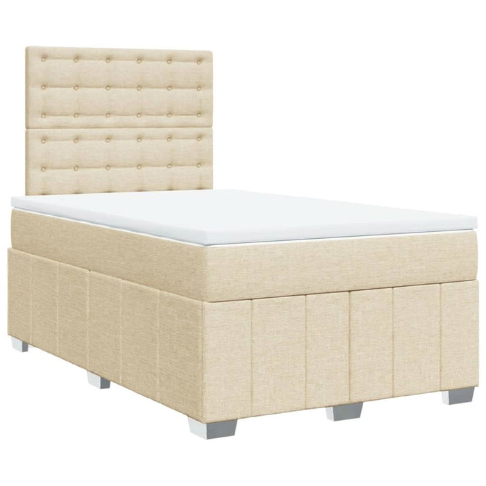 Pat continental cu saltea, crem, 120x190 cm, textil - WALTI WALTI