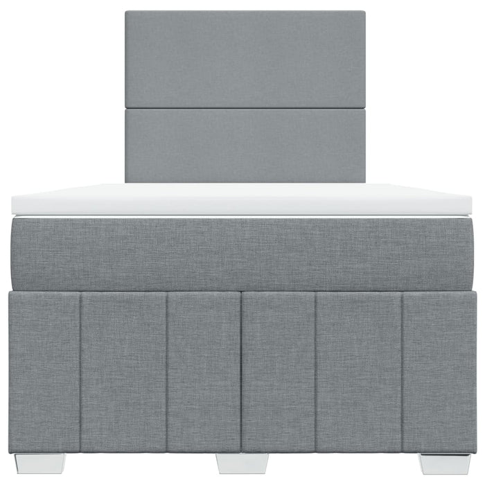 Pat continental cu saltea, gri deschis, 120x200 cm, textil WALTI