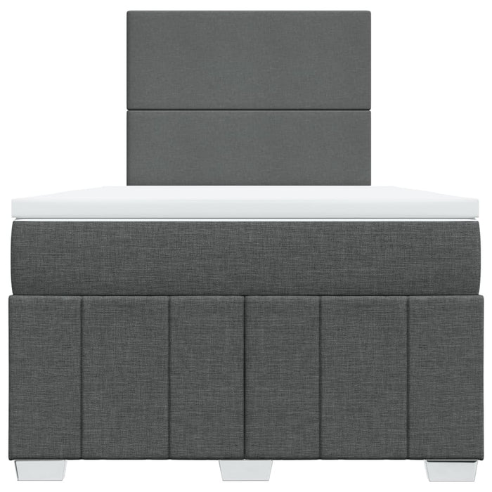 Pat box spring cu saltea, gri închis, 120x200 cm, textil WALTI
