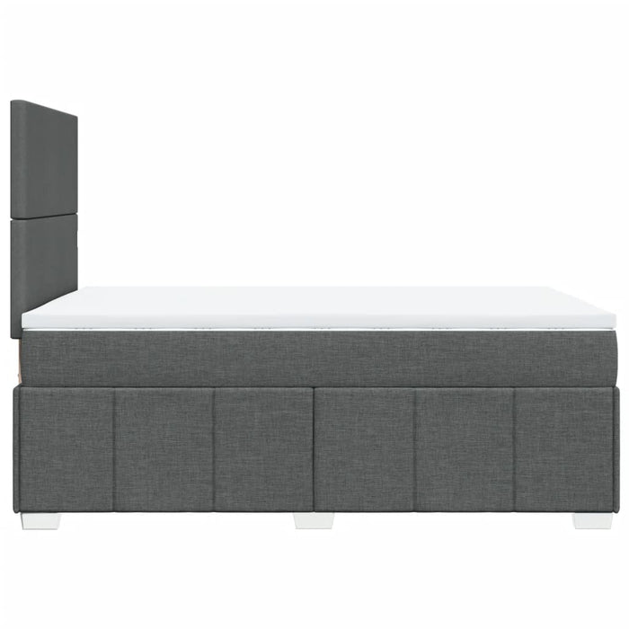 Pat box spring cu saltea, gri închis, 120x200 cm, textil WALTI