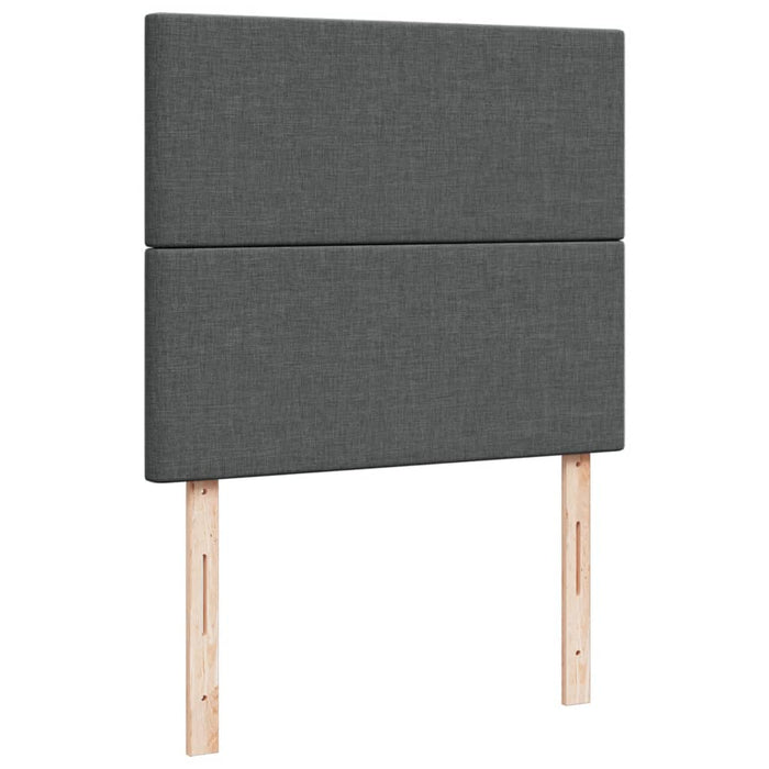 Pat box spring cu saltea, gri închis, 120x200 cm, textil WALTI