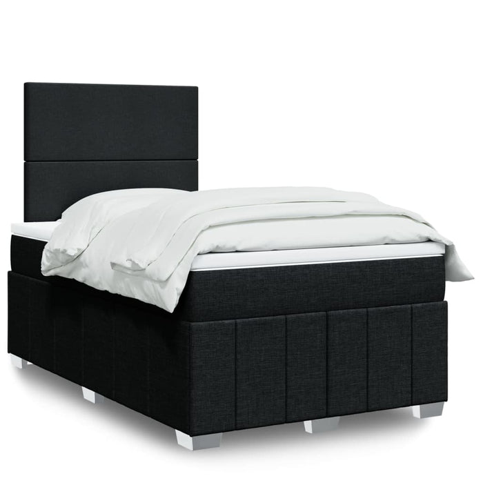 Pat box spring cu saltea, negru, 120x200 cm, textil - WALTI WALTI