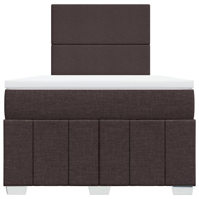 Pat box spring cu saltea, maro închis, 120x200 cm, textil WALTI