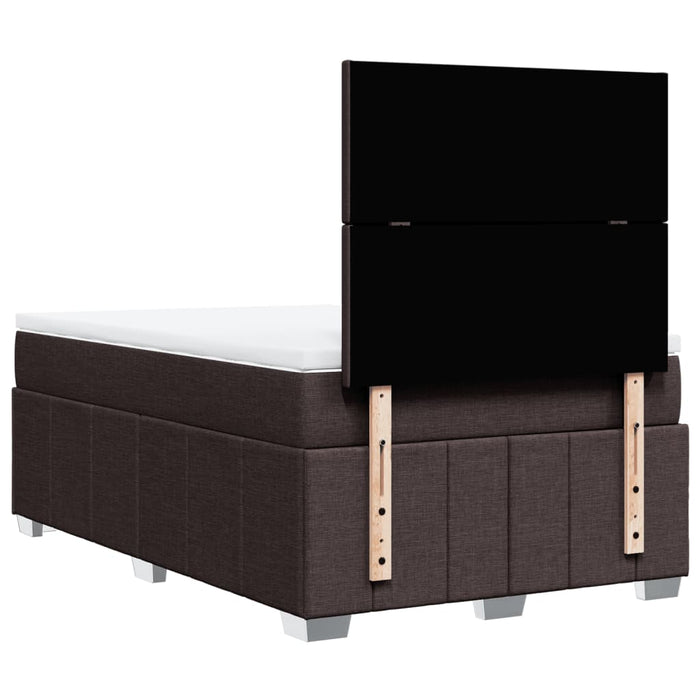 Pat box spring cu saltea, maro închis, 120x200 cm, textil WALTI