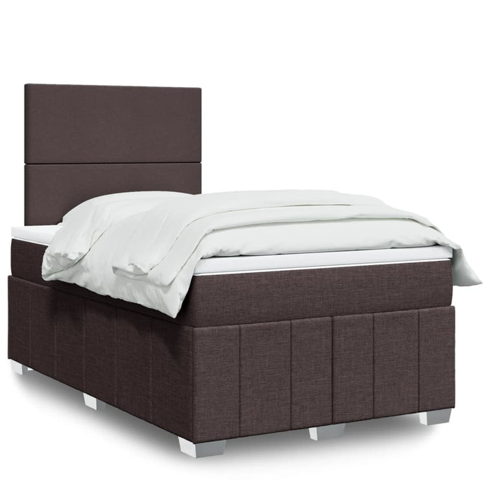 Pat box spring cu saltea, maro închis, 120x200 cm, textil WALTI