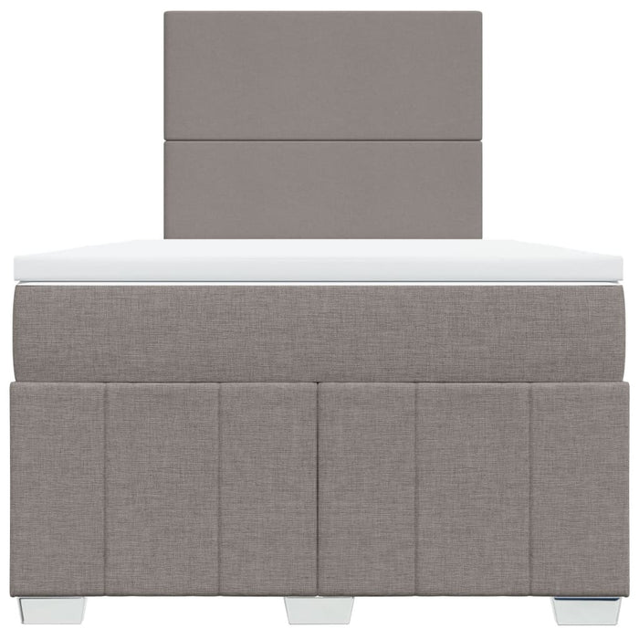 Pat box spring cu saltea, gri taupe, 120x200 cm, textil - WALTI WALTI