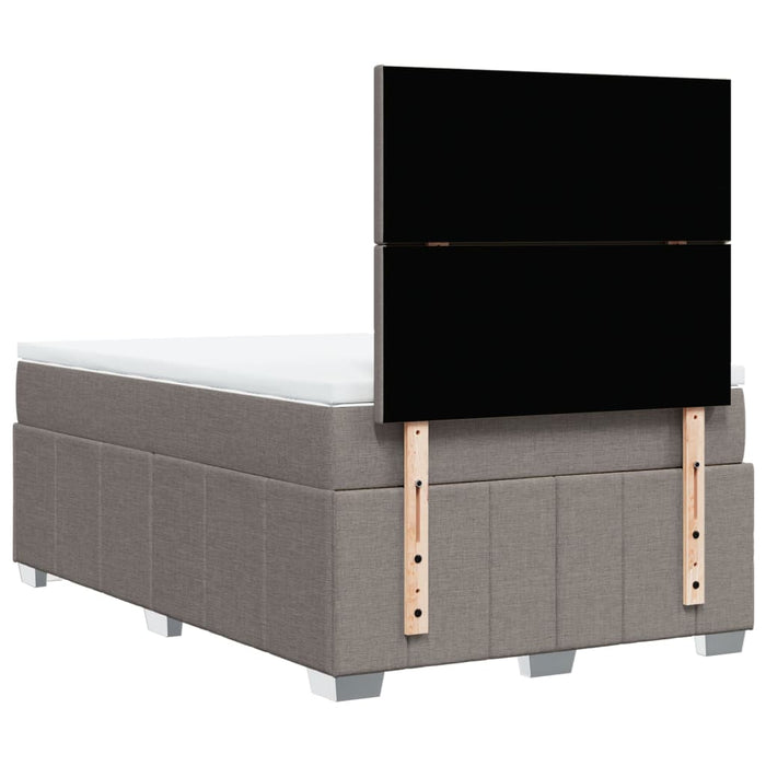 Pat box spring cu saltea, gri taupe, 120x200 cm, textil - WALTI WALTI