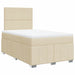 Pat box spring cu saltea, crem, 120x200 cm, textil - WALTI WALTI