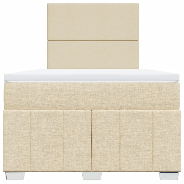Pat box spring cu saltea, crem, 120x200 cm, textil - WALTI WALTI