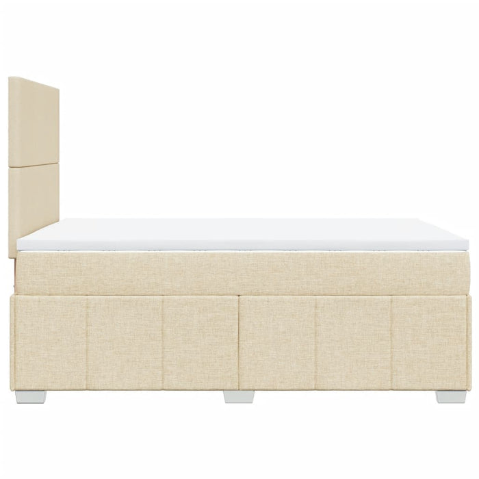 Pat box spring cu saltea, crem, 120x200 cm, textil - WALTI WALTI
