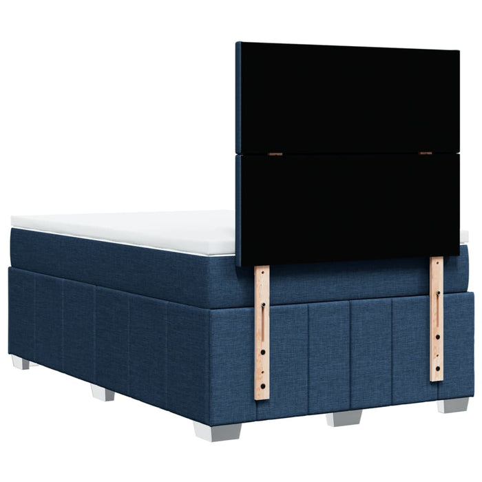 Pat box spring cu saltea, albastru, 120x200 cm, textil - WALTI WALTI