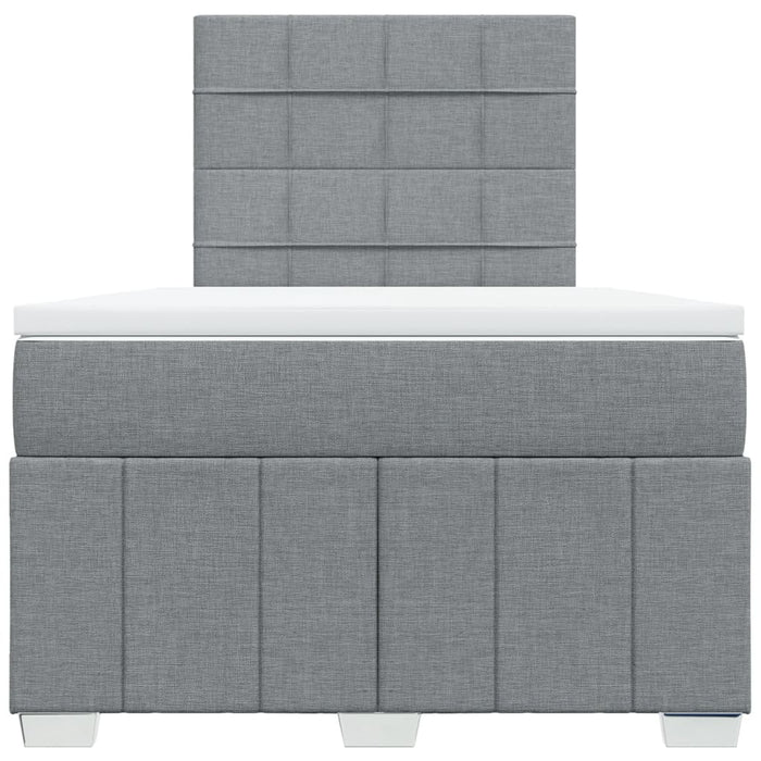 Pat continental cu saltea, gri deschis, 120x200 cm, textil WALTI