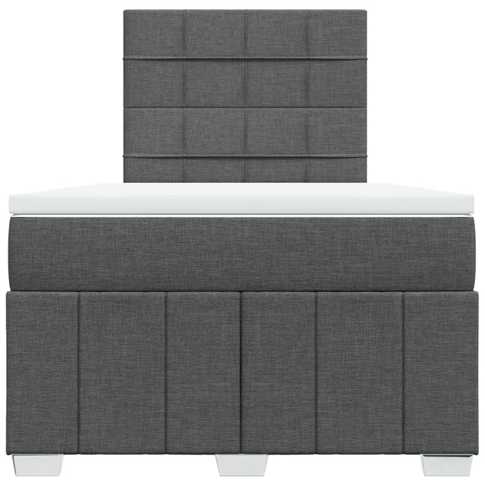 Pat box spring cu saltea, gri închis, 120x200 cm, textil WALTI