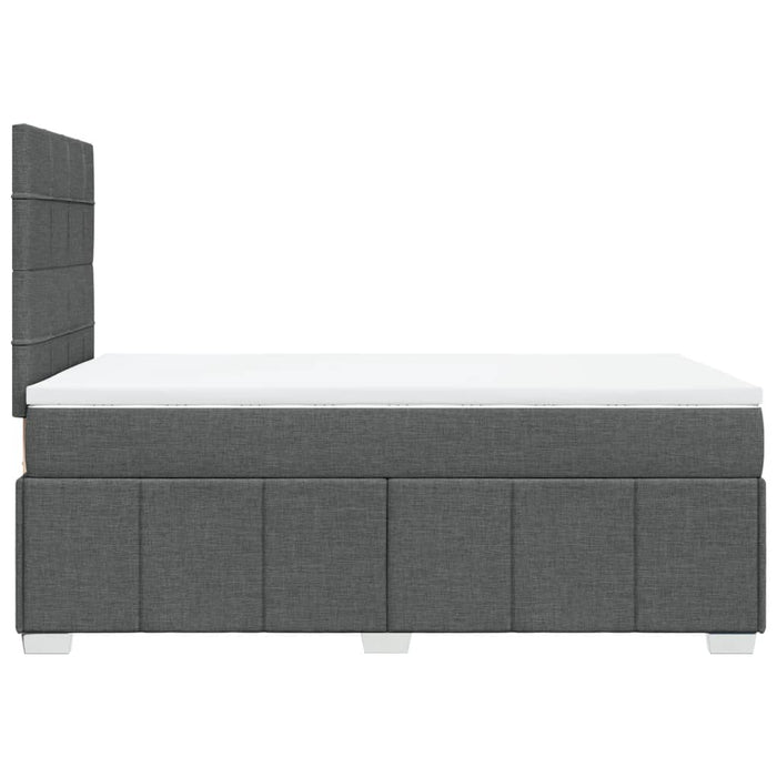 Pat box spring cu saltea, gri închis, 120x200 cm, textil WALTI