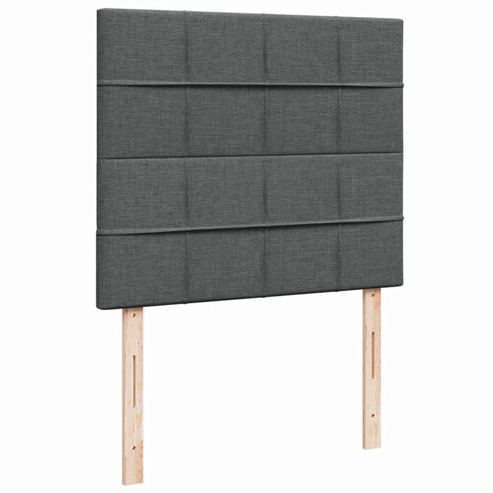 Pat box spring cu saltea, gri închis, 120x200 cm, textil WALTI