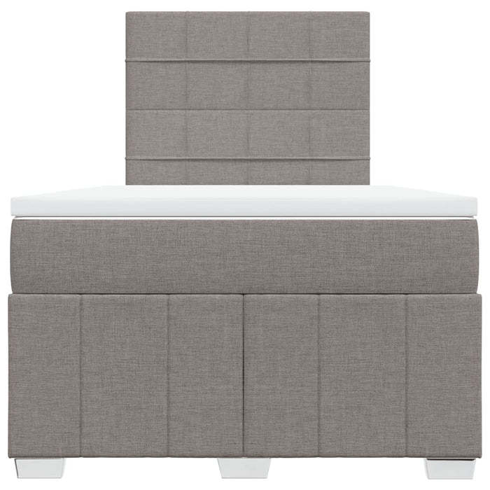Pat box spring cu saltea, gri taupe, 120x200 cm, textil - WALTI WALTI