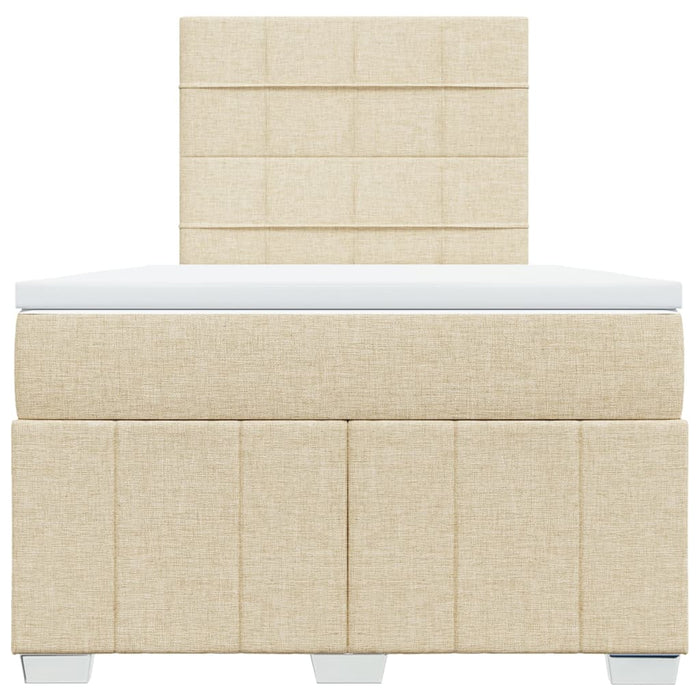 Pat box spring cu saltea, crem, 120x200 cm, textil - WALTI WALTI
