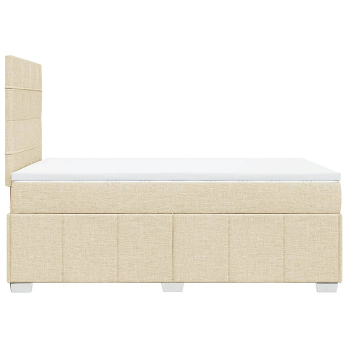 Pat box spring cu saltea, crem, 120x200 cm, textil - WALTI WALTI