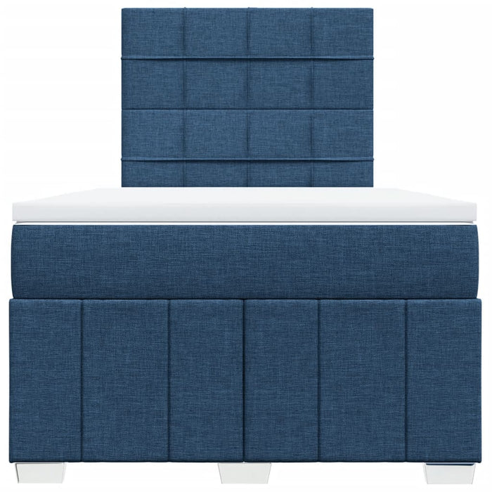 Pat box spring cu saltea, albastru, 120x200 cm, textil - WALTI WALTI